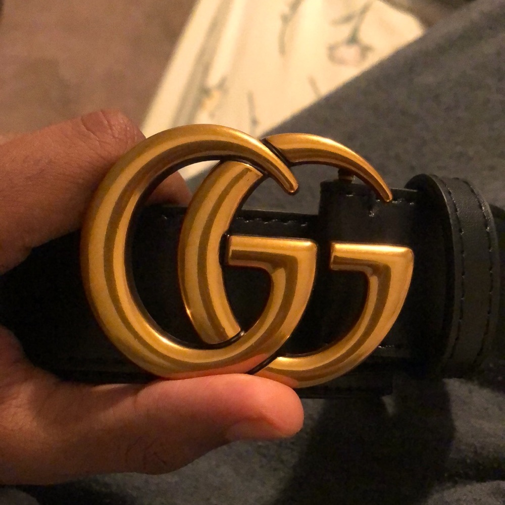 Gold Gucci belt size 34